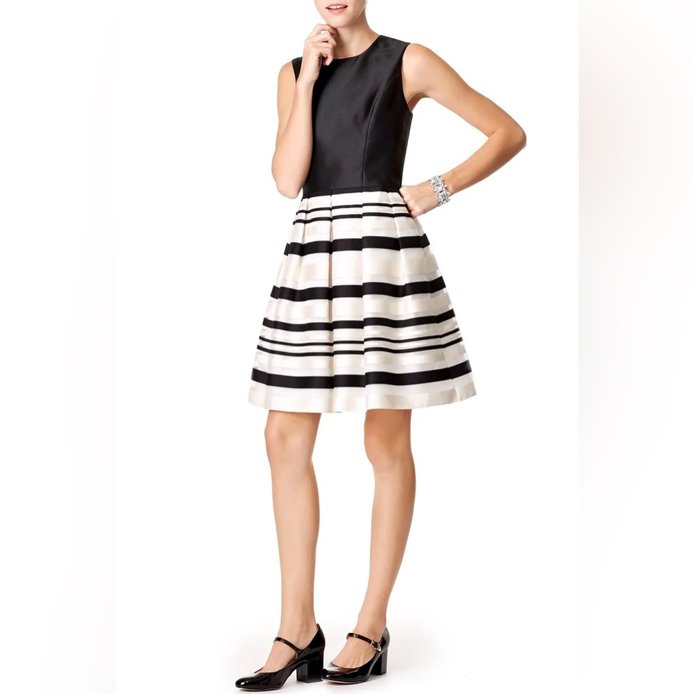 Shoshanna Alternator Dress Black and White stripes